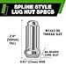 DPAccessories Chrome M14x2.00 Lug Nuts for Aftermarket Wheels - Closed End Duplex XL Spline Tuner - 51mm (2
