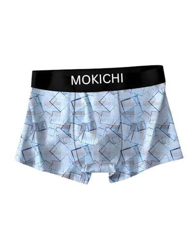 Image of Men's Printed Boxer Briefs Pack of 4 | Soft Stretch Cotton Blend Trunks | Breathable Comfortable Innerwear | Elastic Waistband |