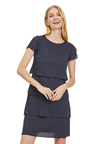 Betty Barclay Damen Elena Kleid, Dunkelblau/Creme, 42