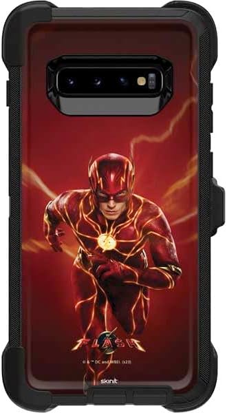 Skinit Decal Skin Compatible with OtterBox Defender Galaxy S10 - Officially Licensed Warner Bros The Flash Movie: The Fastest Man Alive Design
