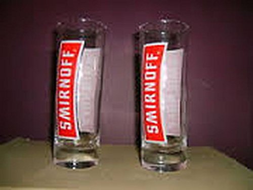 ileauxtresors Lots de 6 Verres à Vodka Smirnoff Red