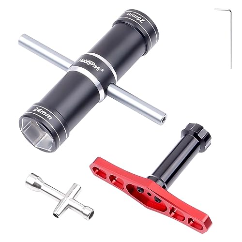 HobbyPark RC Hex Nut Driver Set 24mm 25mm 4mm 5mm 5.5mm 7mm 17mm RC Wheel Wrench for 1/5 1/8 1/10...