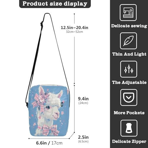 Peach Blue Cute Alpaca messenger bag for women crossbody Crossbody Bags For Women Small Croos Body Purses Adjustable Strap for outdoor sports Casual3