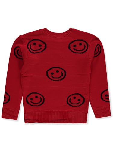Pink Angel Girls' Allover Smile Sweater - red, 4t2