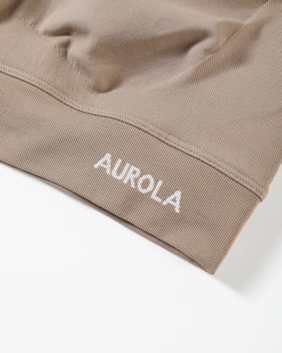 Image of AUROLA Influence Women Crop Top Short Sleeve Compression Workout T-Shirt | Raglan Short Sleeve Crop Top, High-Stretch Seamless Knit, Stay-Put Ribbed Underband, Soft Breathable Comfort