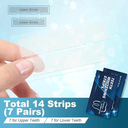 Teeth Whitening Strips - 14 Whitening Strips for Teeth Sensitive, Professional, Fast Remove Smoking, Coffee, Wine Stains, Teeth Whitening Kit Pack of 7 Non-Slip Strips Treatments - Image 3