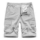 Pantaloncini di Jeans Elasticizzati Slim Fit da Uomo Pantaloncini di Jeans Skinny Strappati per Uomo Pantaloncini in Vita Dritti e Comodi alla Moda (Grey, 38)