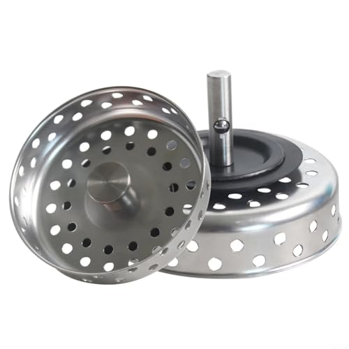 HavenDomicile Cesta coladora para fregadero de cocina, filtro de drenaje de acero inoxidable, eficiente colector de escombros, apto para lavavajillas, 80,5 mm x 80,5 mm