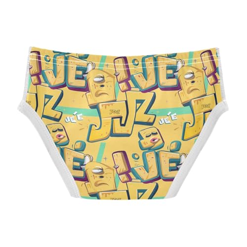 visesunny Boys Potty Training Underwear Abstract Text Emoticon Breathe Cotton Briefs Size 2T-8Y for Toddler2