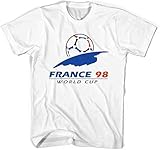 BXNHYESWS World Cup Logo's France 98 Unisex T ShirtWhite Manches Courtes(Medium)