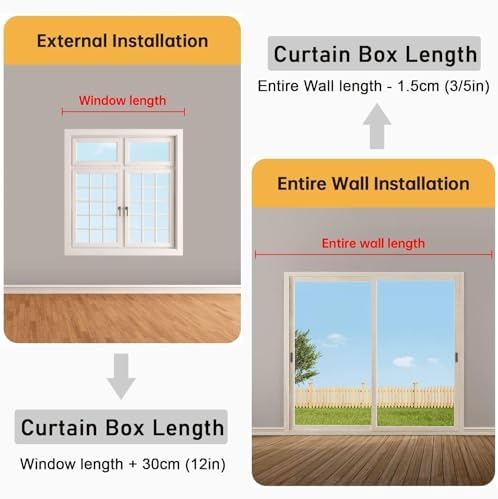 White Grey Pelmet Panel Cornice Board Cover for Kitchen Living Room Bedroom - Trackless Curtain Box Valance Frame, Blackout Cassette, 3ft (36in)