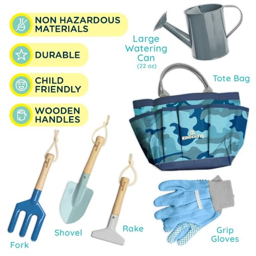 image for Kinderific Gardening Set, Tool Kit, for Kids, STEM, Includes Tote Bag,