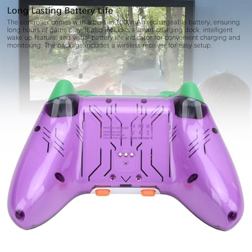 Kontroler Gier BT, Kontroler WL z Wyzwalaczem Halla Light Burst dla Komputerów PC, OS X i Steam Deck, 2.4G WL z Kablem USB (PURPLE)