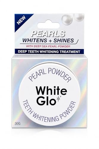 Image of White Glo Pearls Deep Teeth Whitening Treatment Powder with Deep Sea Pearl Powder, Mint Flavour, 30g