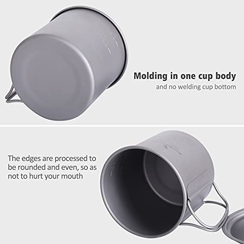 Tasse à thé en titane avec anse pliable iBasingo pot de camping - 4