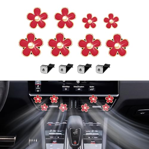 Image of 8PCS Daisy Flower Air Vent Clip Accessories, Air Conditioning Outlet Clip, Car Air Freshener Dashboard Accessories Charm, Auto Decorations Interior Universal Car Fresheners for Women