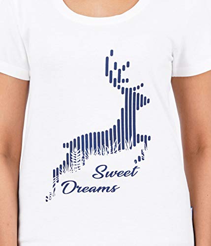 Image of Pride Apparel Womens Night Dress Cotton T-Shirt and Printed Pyjama Set