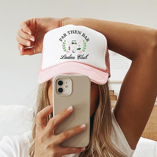 Image of Par Then Bar Ladies Club Funny Golfer Women's Classic 5 Panel Mesh Snap Back Trucker Hat