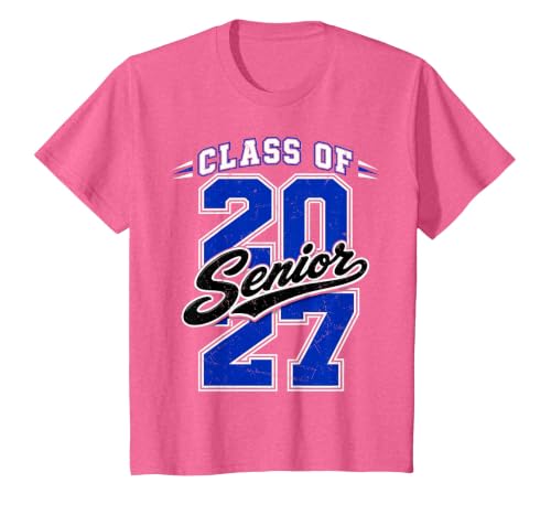 Class of 2027 Senior 2027 Graduation Graduate T-Shirt, Youth, Pink Heather, 4T