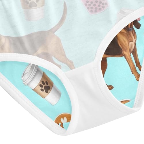 Brown Dogs Kids Underwear, Toddler Briefs, Girls Underwear Cotton, 2–8 Years4