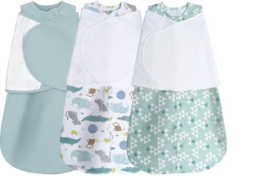 Image of Baby Sleep Sack Swaddle 3-Way Adjustable Wearable Blanket 100% Cotton.