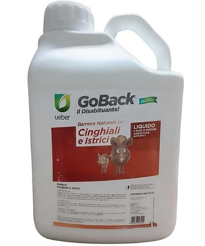 GoBack Repellente Disabituante per Cinghiali e Istrici, Liquido, Barriera Olfattiva Naturale, 5 Litri
