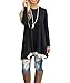 Sanifer Women Long Sleeve Lace Tunic Top Blouse Shirts with Leggings (XX-Large, Black)