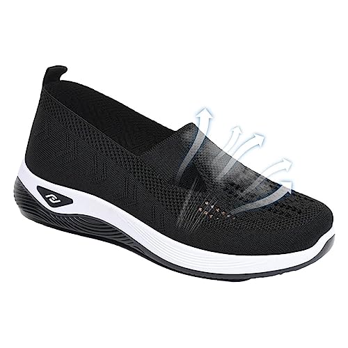 BeerMmay HotelBee Scarpe da Passeggio Ortopediche da Donna, Leggere, Senza Lacci, da Donna, per Escursionismo, Traspiranti, Scarpe Ortopediche, Nero, 39 EU
