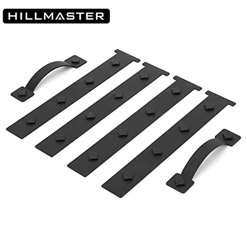 HILLMASTER 2 Pack Magnetic Garage Door Decorative Hardware, 12 Pieces Rectangle Garage Door Magnets Accents Attractive Curb Appeal Faux Hinges Handles Decor Hardware Kit, Black(8 Hinges+4 Handles) by HILLMASTER - Image 2