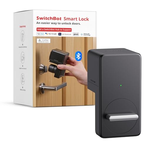 SwitchBot Smart Lock: Bluetooth Keyless Entry for Airbnb and Vacation Rentals (WiFi Bridge Sold Separately)