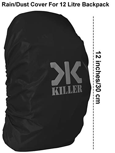 Image of Killer Mini Rain & Dust Cover with Pouch Black for Small 12 Litre Backpacks