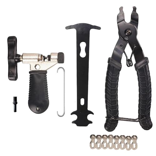 Petiouarnsze Kit De Reparación De Cadenas De Bicicleta, Herramienta para Cadenas, Alicates para Cadenas, Alicates para Cadenas Y 4 Pares De Remaches. Ideal para Reparar Cadenas De 6 A 12 Velocidades