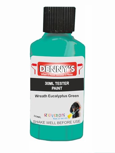 Premium Interior Wall & Furniture Chalk Paint – Wreath Eucalyptus Green – Rich Matt Finish, Durable & Washable, Low Odour, Ideal for Living Rooms, Bedrooms & Hallways (30ML Tester Bottle)