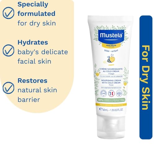 Mustela Baby Nourishing Face Cream with Cold Cream, Beeswax and Shea Butter for Dry Skin - 40ml | Long Lasting Hydration, Daily Use, Suitable from Birth | Tested by Dermatologists and Paediatricians - Image 3