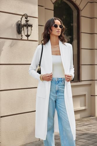 Image of GRACE KARIN Essential Solid Open Front Maxi Long Knitted Cardigan Sweater for Women