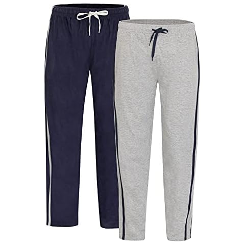 Men's Navy/Grey Pyjama Bottoms with Pockets Cover