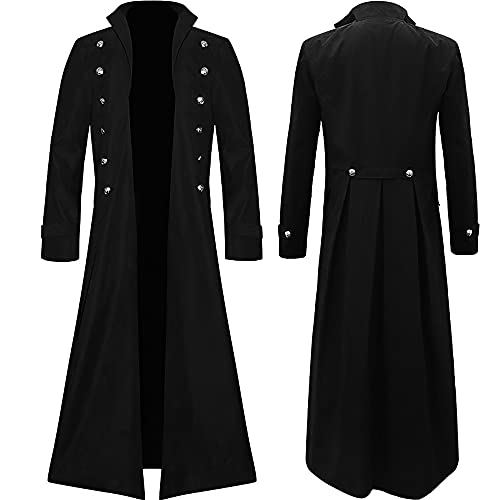 AeasyG Medieval Steampunk Halloween Costumes for Men Gothic Overcoat Vintage Tailcoat Jacket Renaissance Pirate Victorian Costume Trench steampunk buy now online