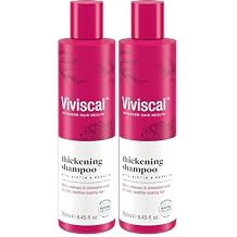 Viviscal Thickening Shampoo, Formulated With Biotin And Keratin, Fortified With Marine Collagen & Seaweed Extract, Strengthens & Reduces Breakage, Healthier Looking Hair 250ml 8.45 fl oz.Pack of 2