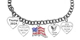 Save America, Eagle With American Flag Wings, Take America Back, TRUMP 2024, Genuine Austrian Crystal American Flag. Adjustable Bracelet. What A Wonderful Gift For Yourself, Or A Friend, Or A Family
