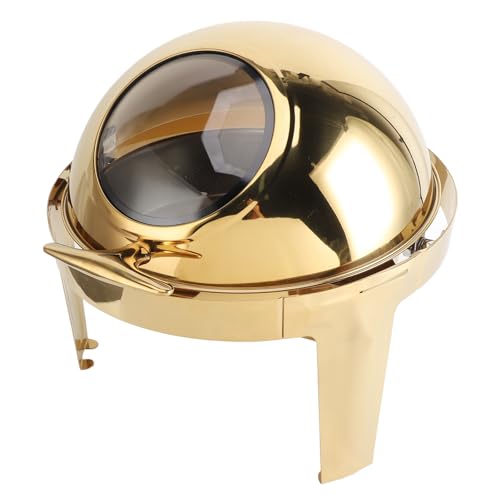 Chafing dish rond or 6L en acier inoxydable pour buffets élégants
