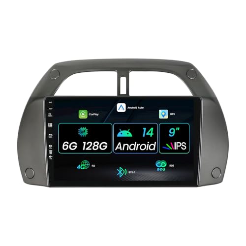 MISONDA Android 14 Doppel Din Autoradio Passt Für Toyota RAV4 2001-2006- Kamera &Mic KOSTENLOS-[6G+128G]-Unterstützung Lenkradsteuerung 4G WiFi DAB Carplay DSP 360-Kamera