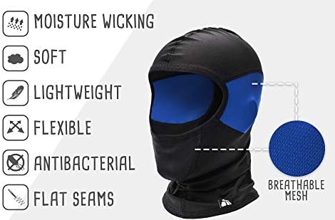 Cagoule (Balaclava) METEOR Thermoactive - Tissu Respirant Avec Ions Argent - Pour Ski, Moto, VTT, Randonnée Hiver