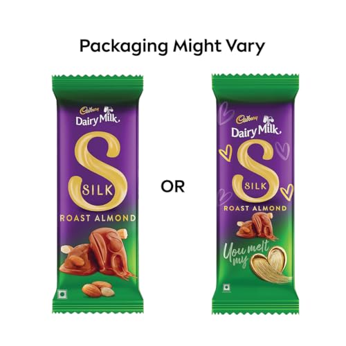 Image of Cadbury Dairy Milk Silk Roast Almonds Chocolate Bar, 134 g (Pack of 3)