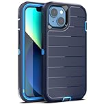 YmhxcY for iphone 14/iphone 13 Case,3-in-1 Super Heavy duty phone protective case/Shock Protection/Dust Proof/Super sturdy, Designed for iphone 14/iphone 13 6.1"-Dark Blue