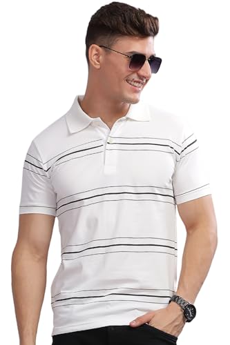 ADRO Regular Fit Polo T-Shirt for Men| Printed Polo T-Shirt | Cot...