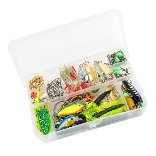 Leurres de pêche d'eau douce réalistes avec boîte de rangement d'accessoires