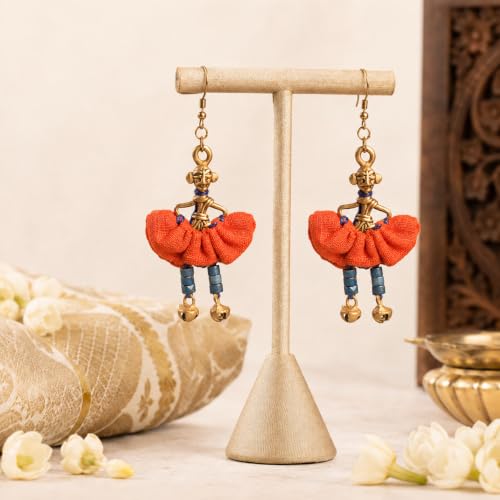 Image of Royal Queen & Empress Handcrafted Tribal Dhokra Earrings Collection for Women - Statement Ethnic Designs in Multiple Colours