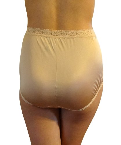 Image of Vanity Fair Women's Perfectly Yours Nylon With Lace Brief Panty 13060, Rose Beige, Small /5