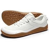 AIRHAS Mens Zero Drop Barefoot Shoes Anatomical Tox Box Trail Running Sneakers for Men Gym Workout Cross Training Shoes(White/Gum,11.0)