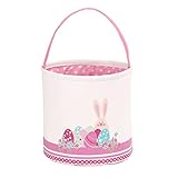 LessMo Easter Bunny Basket Egg Buckets, Pink Cute...